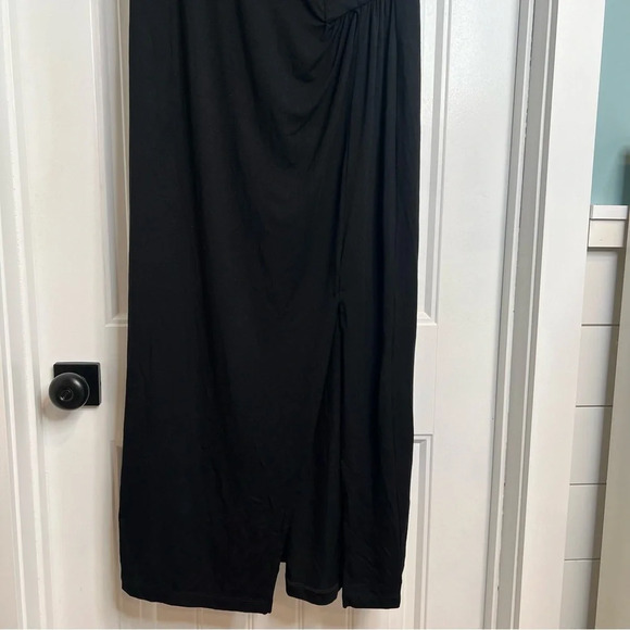 Karen Kane Black Full Length Faux Wrap Short Sleeved Dress. Size Large. NWT. - Picture 7 of 11